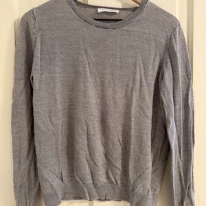 Everlane long sleeve linen sweater, light gray, large